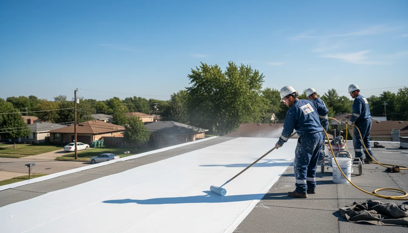 Commercial roof coating in Newton Highlands, MA near me